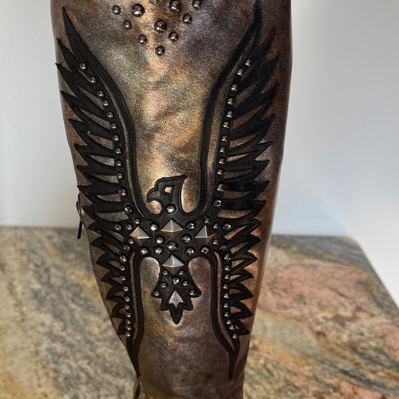 Old Gringo Fairview Crystal Tall 18” Bronze Eagle Boots 
Size 8.5 NWB - Picture 2 of 7